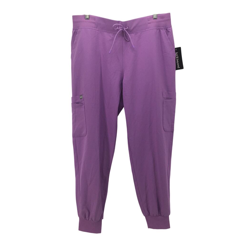 Koi & Beyond Ravi Purple Jogger Scrub Pants 10-Pocket Cargo NEW Large Lilac